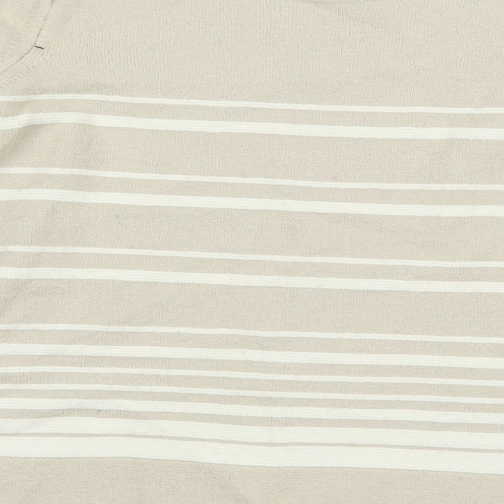 M&S Womens Beige Striped  Pullover Jumper Size 12