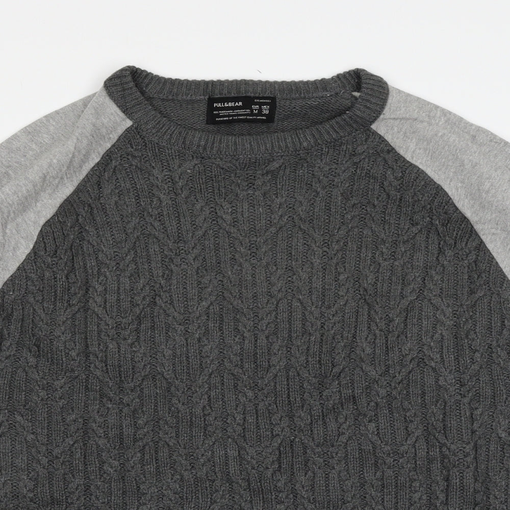 Pull&Bear Mens Grey   Pullover Jumper Size M
