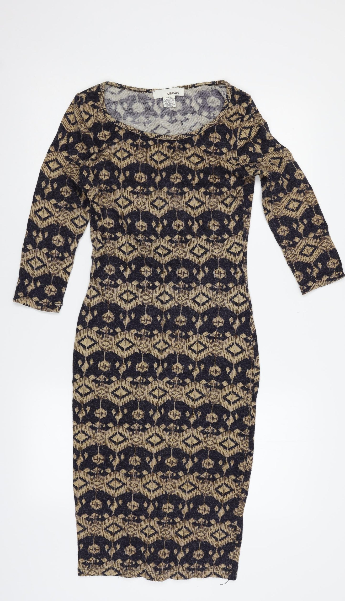 Sans Souci Womens Multicoloured Geometric  Bodycon  Size S