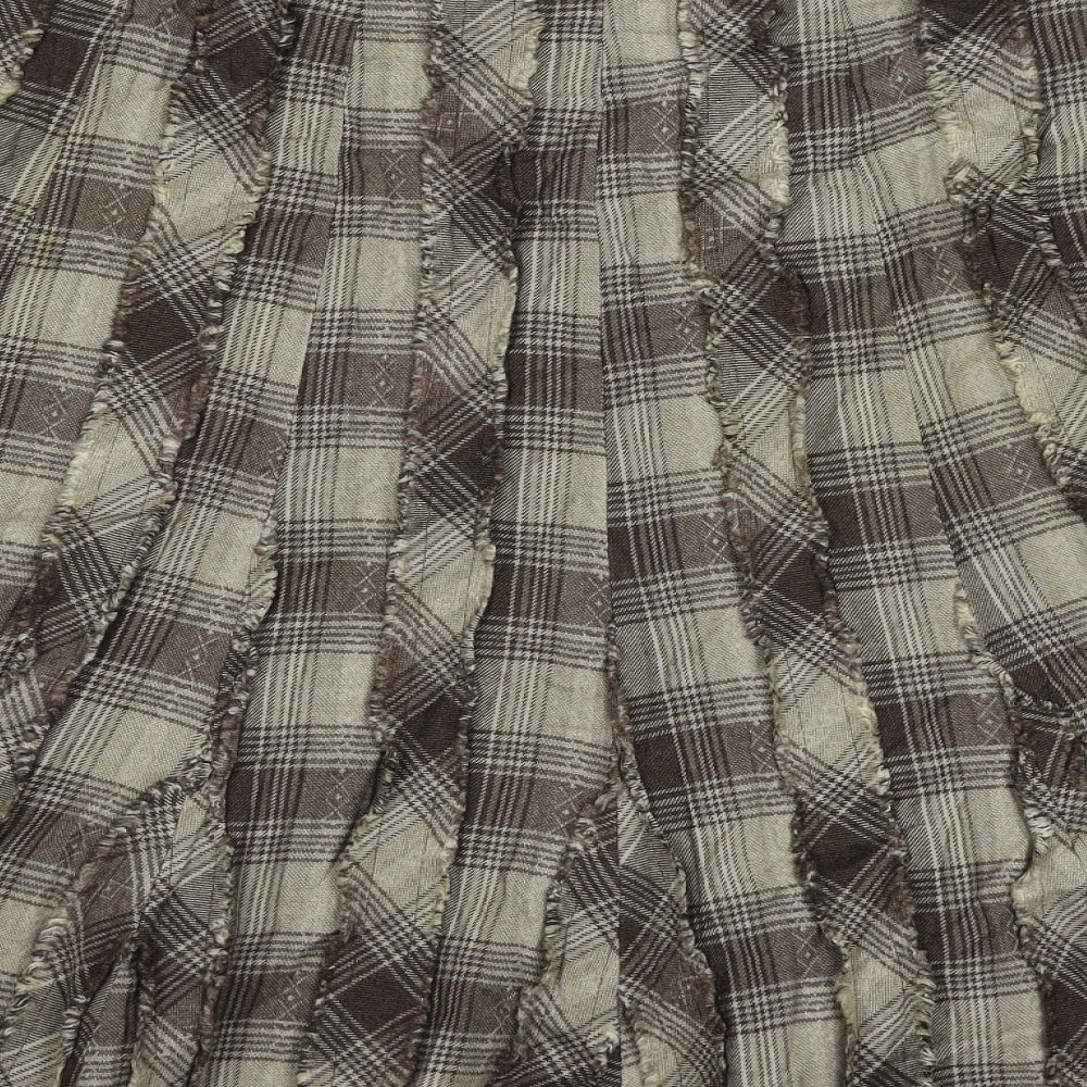Hobbs Womens Beige Check  A-Line Skirt Size 12
