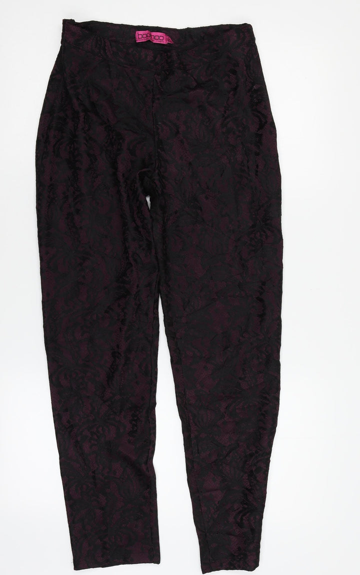 Boohoo Womens Purple   Trousers  Size 10 L25 in