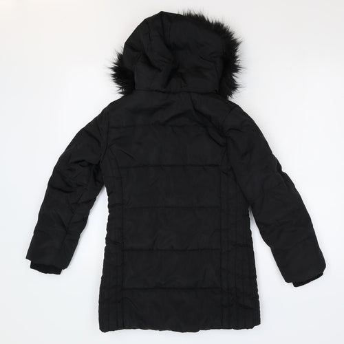TU Girls Black   Overcoat Coat Size 9-10 Years