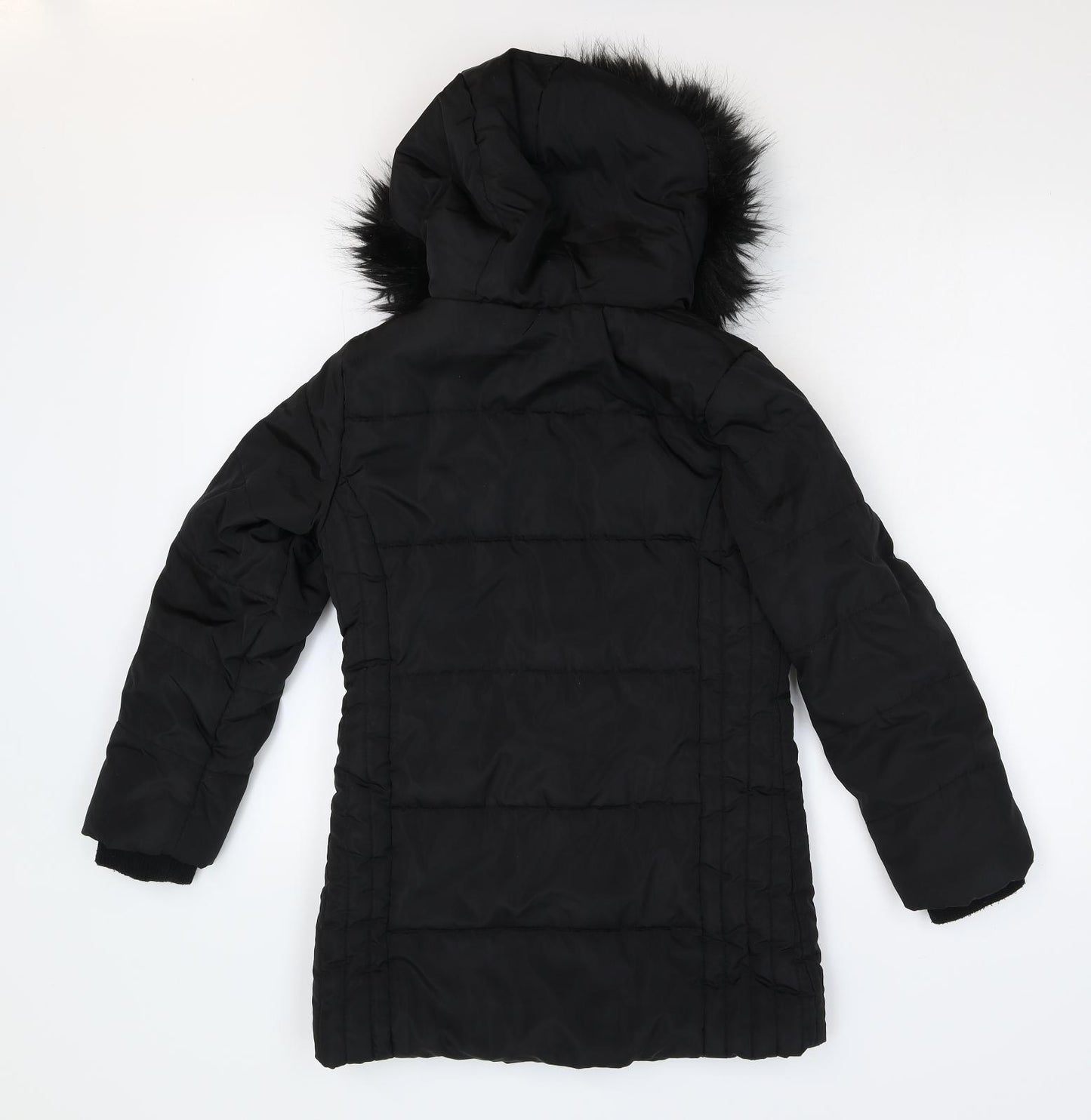 TU Girls Black   Overcoat Coat Size 9-10 Years
