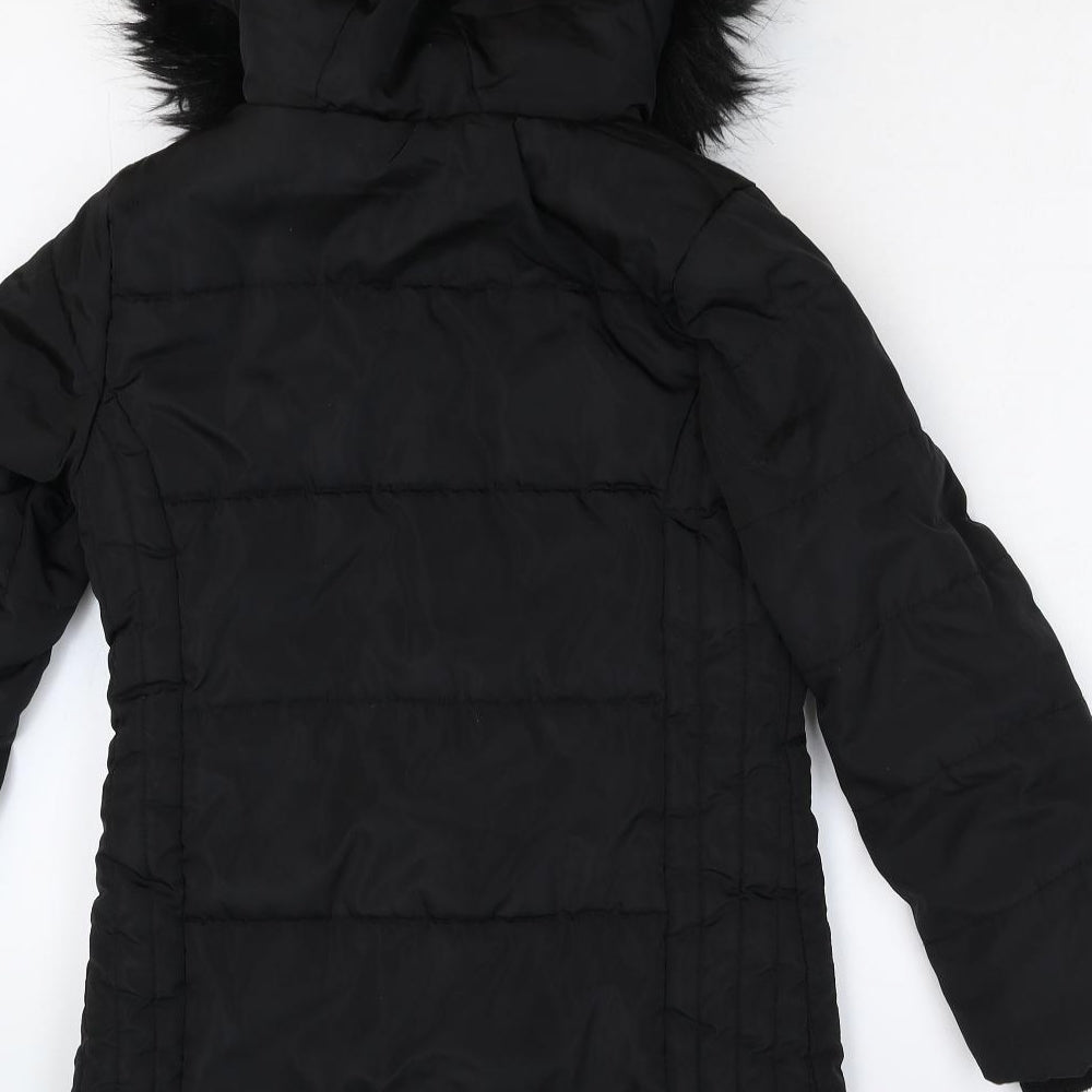 TU Girls Black   Overcoat Coat Size 9-10 Years