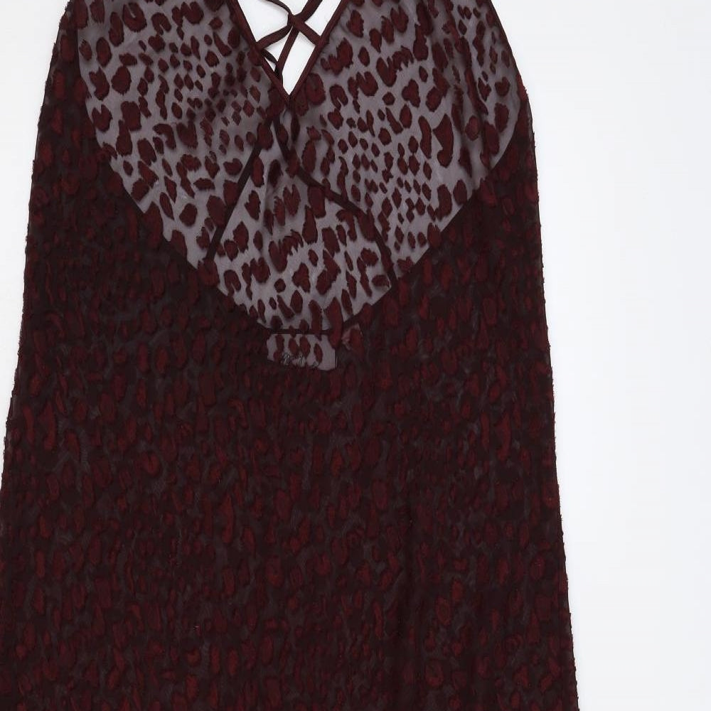 Marilyn Monroe Womens Red Animal Print  A-Line  Size L  - Sheer