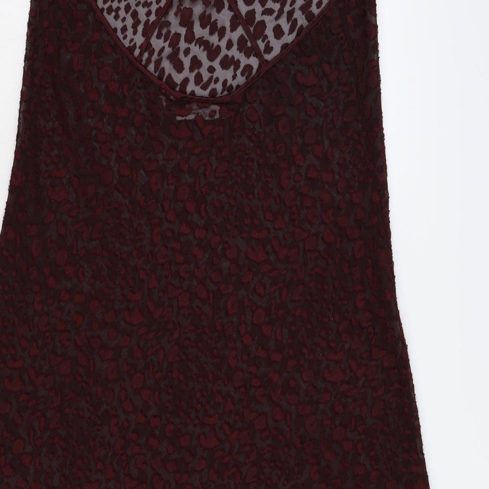 Marilyn Monroe Womens Red Animal Print  A-Line  Size L  - Sheer