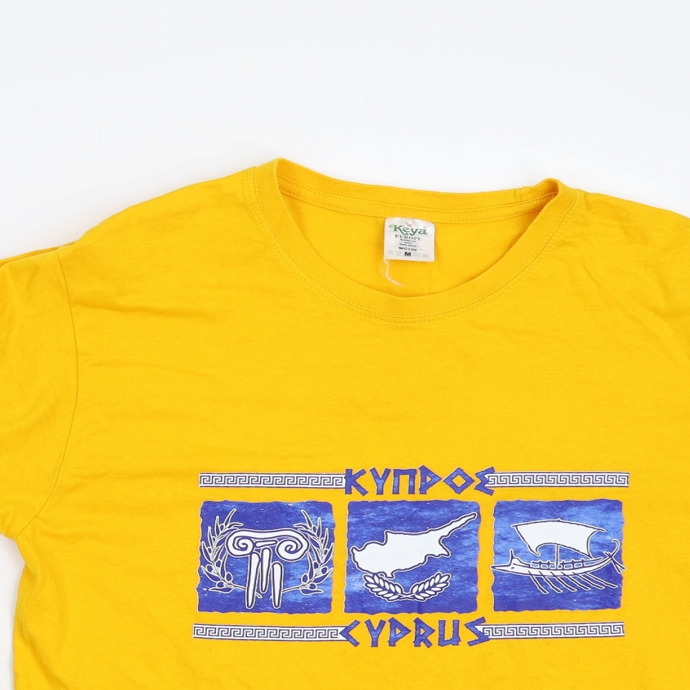 Keya Womens Yellow   Basic T-Shirt Size M  - Cyprus
