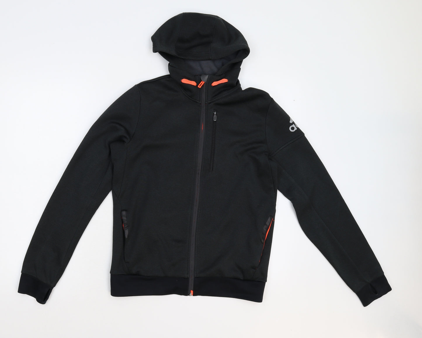 adidas Boys Black   Full Zip Hoodie Size 13-14 Years