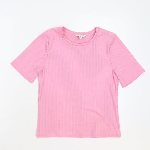 Miss Selfridge Womens Pink   Basic T-Shirt Size 14