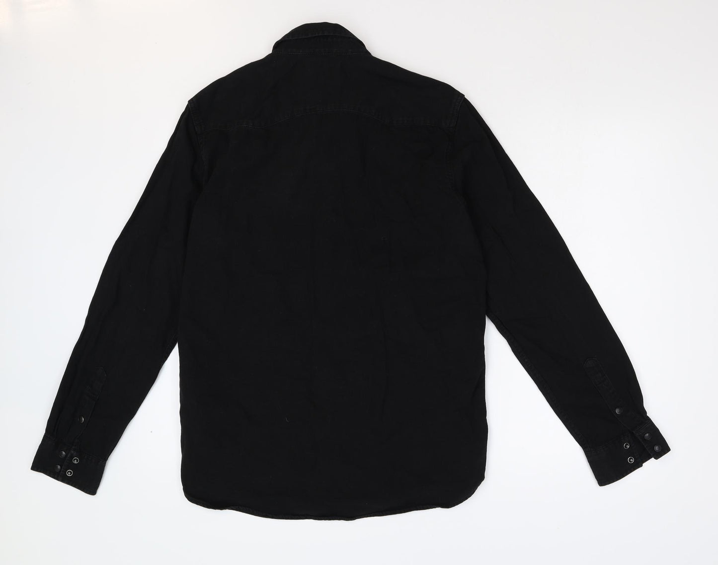 Zara Man Mens Black  Damask  Button-Up Size L
