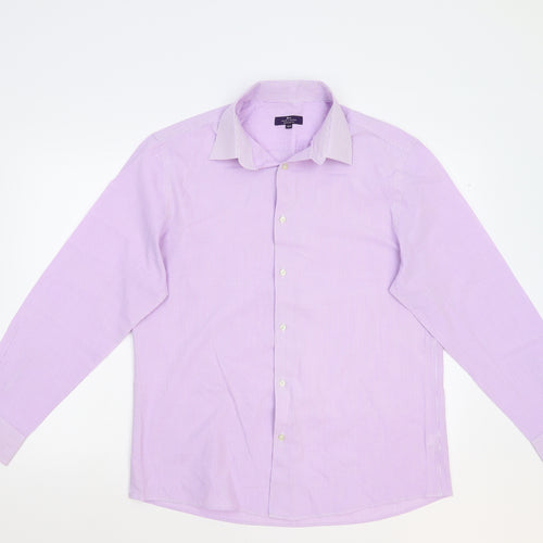 Tailor & Cutter Mens Pink Striped   Dress Shirt Size 42
