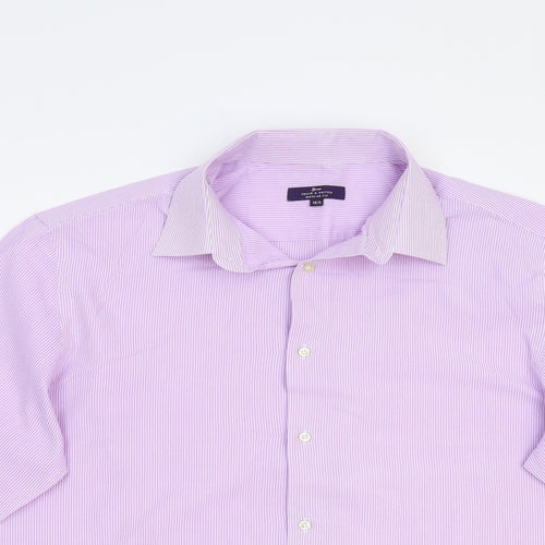 Tailor & Cutter Mens Pink Striped   Dress Shirt Size 42
