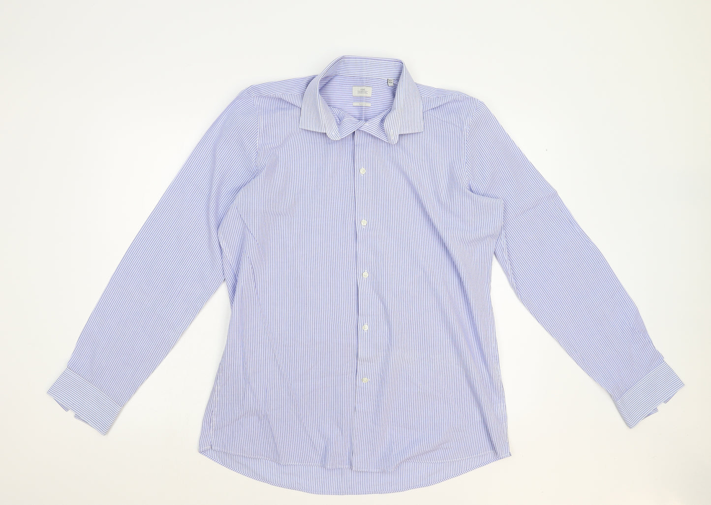 NEXT Mens Black Striped   Dress Shirt Size 42