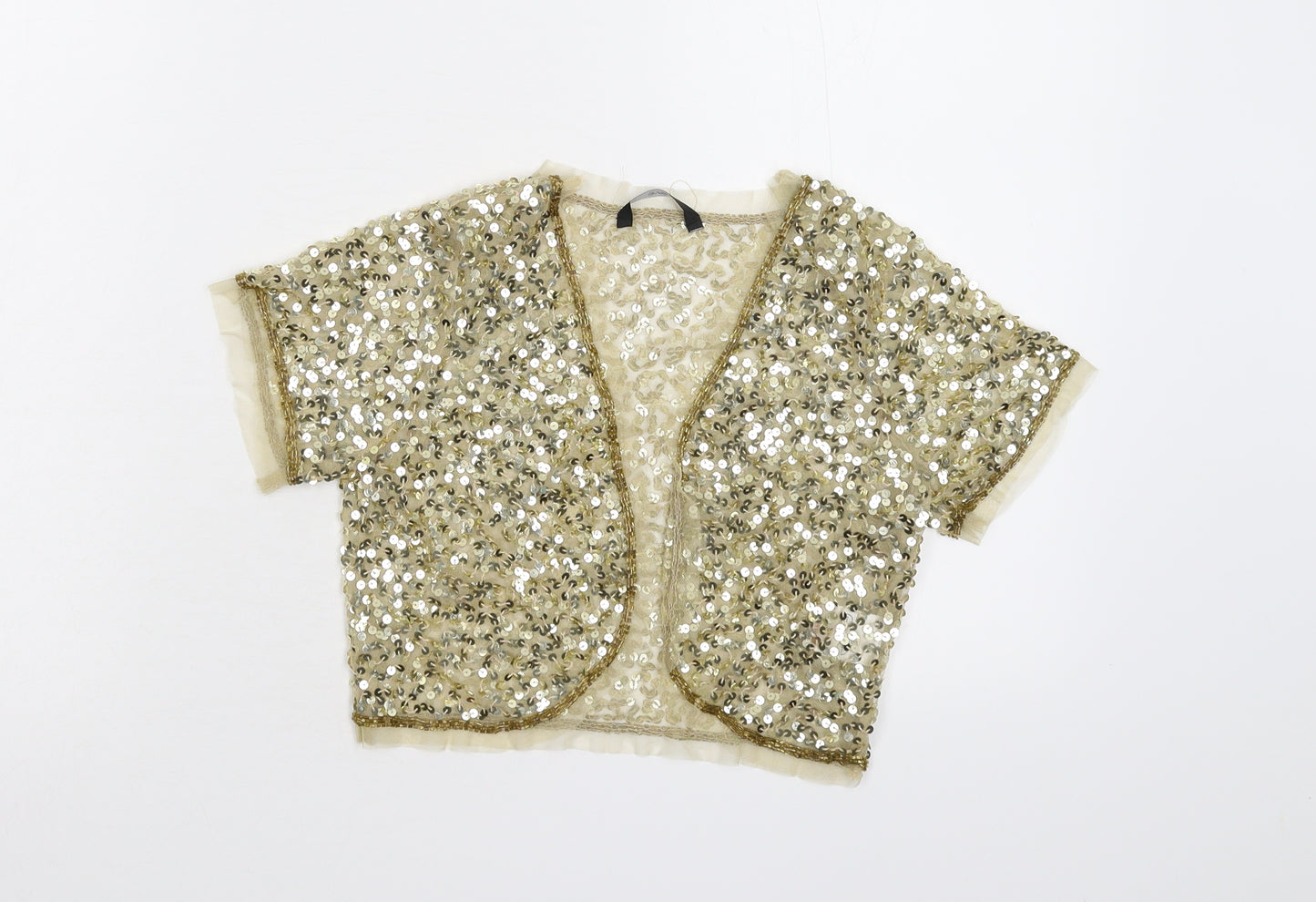 evie Womens Gold   Shrug Jumper Size 8