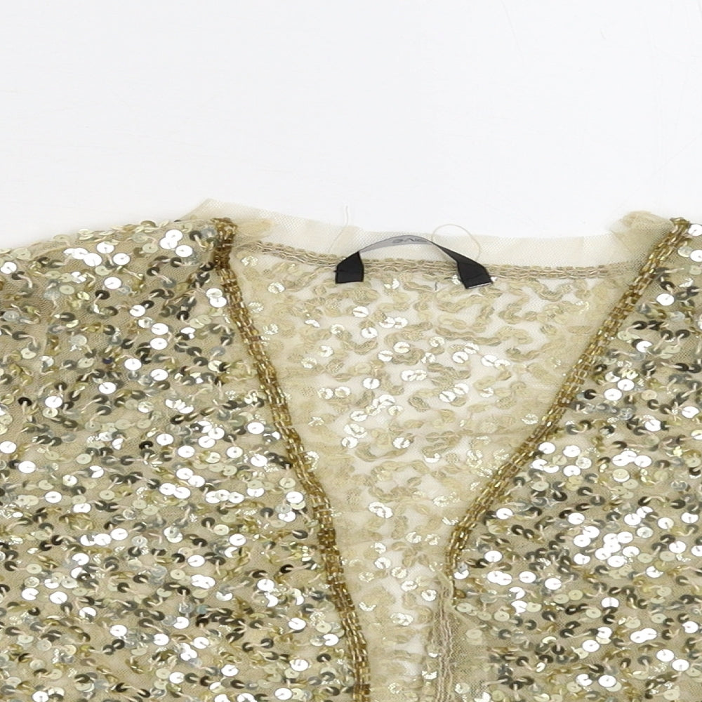 evie Womens Gold   Shrug Jumper Size 8