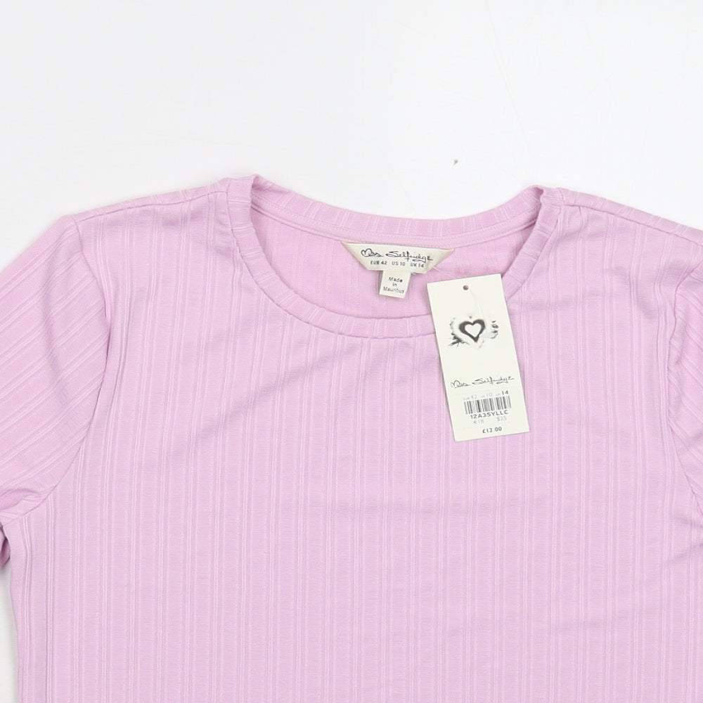 Miss Selfridges Womens Pink    T-Shirt Size 14