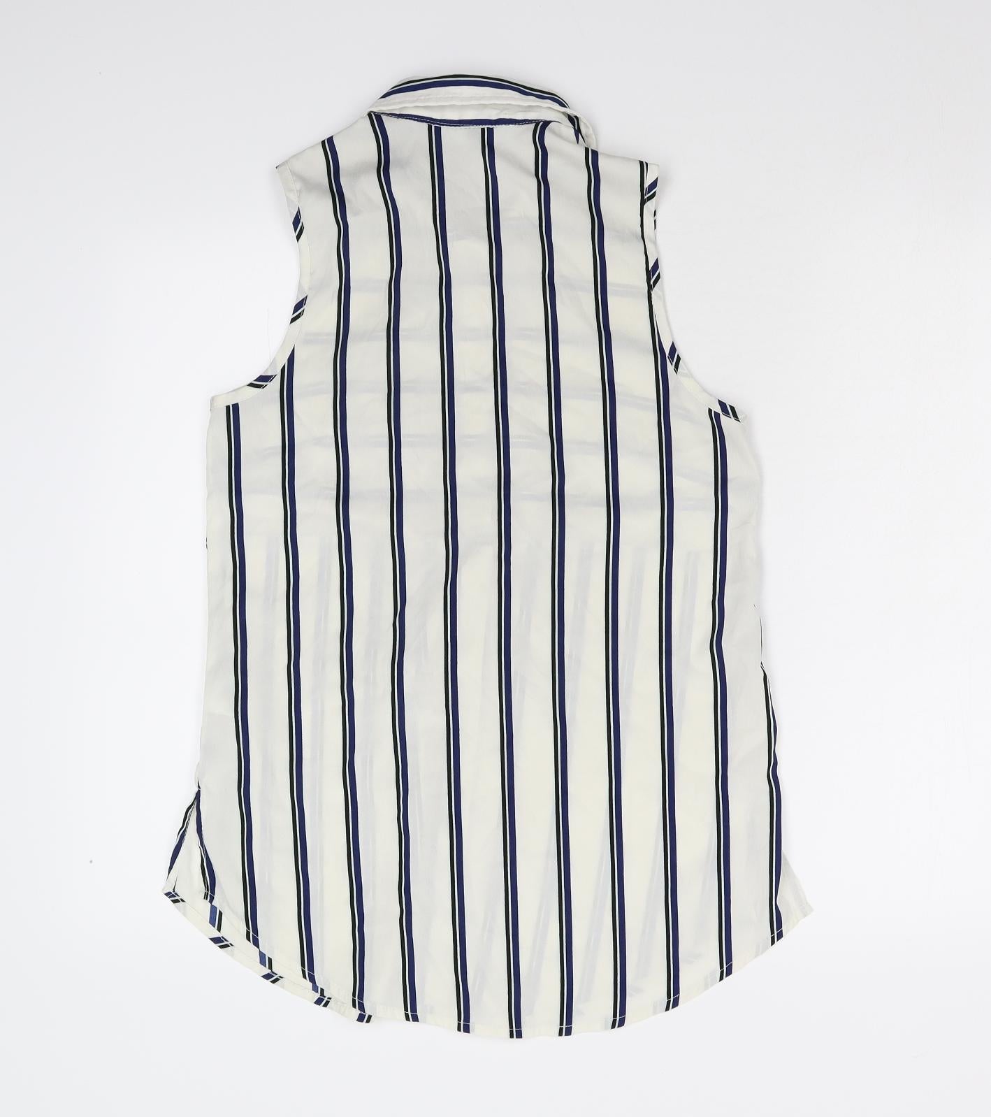 New Look Womens Multicoloured Striped  Basic Blouse Size 8
