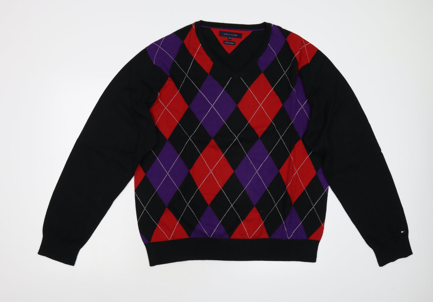 Tommy Hilfiger Mens Multicoloured Argyle/Diamond  Pullover Jumper Size 2XL