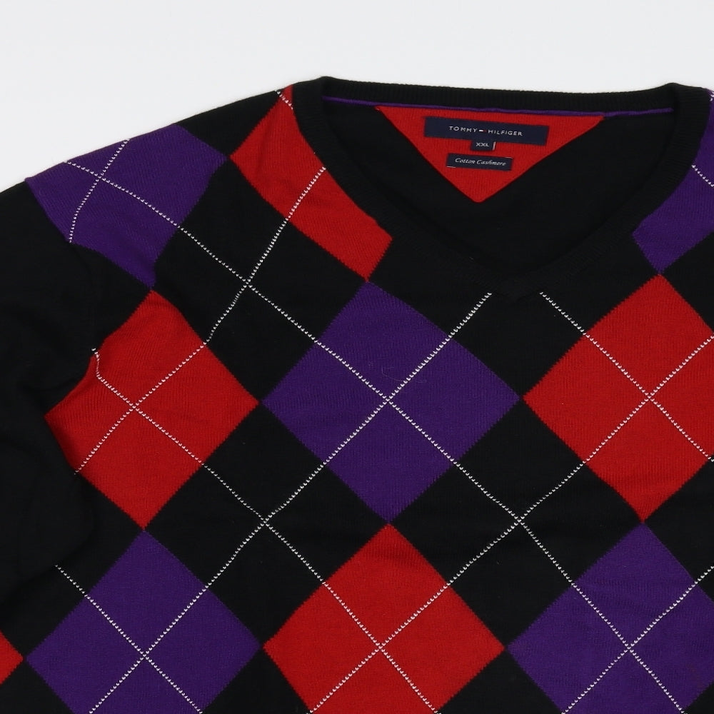 Tommy Hilfiger Mens Multicoloured Argyle/Diamond  Pullover Jumper Size 2XL