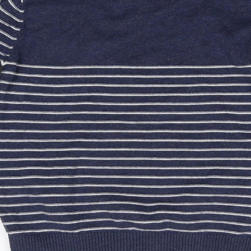George Boys Blue Striped Knit Pullover Jumper Size 8-9 Years