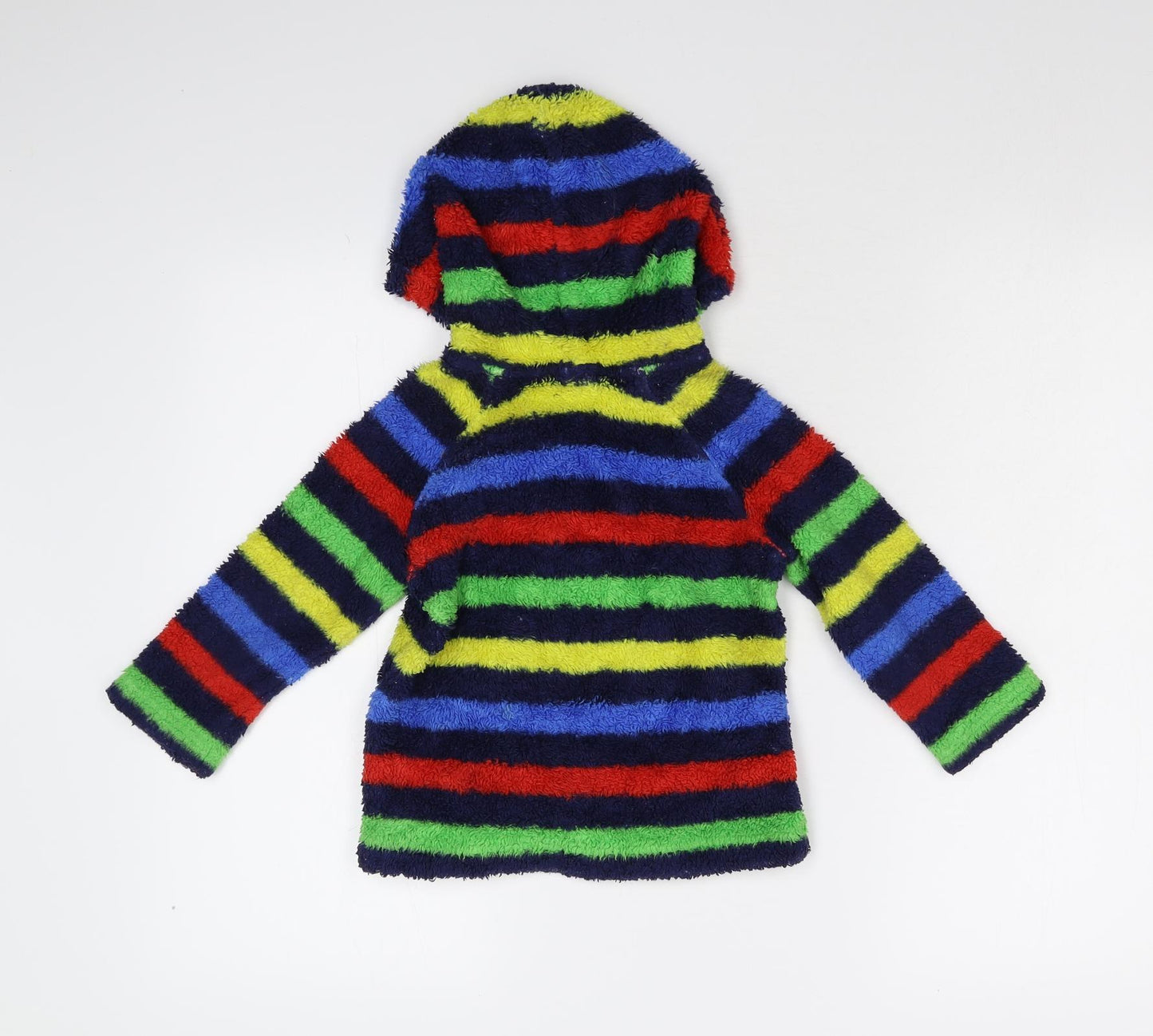 George Boys Multicoloured Striped Fleece Pullover Hoodie Size 2-3 Years  - Mickey Mouse