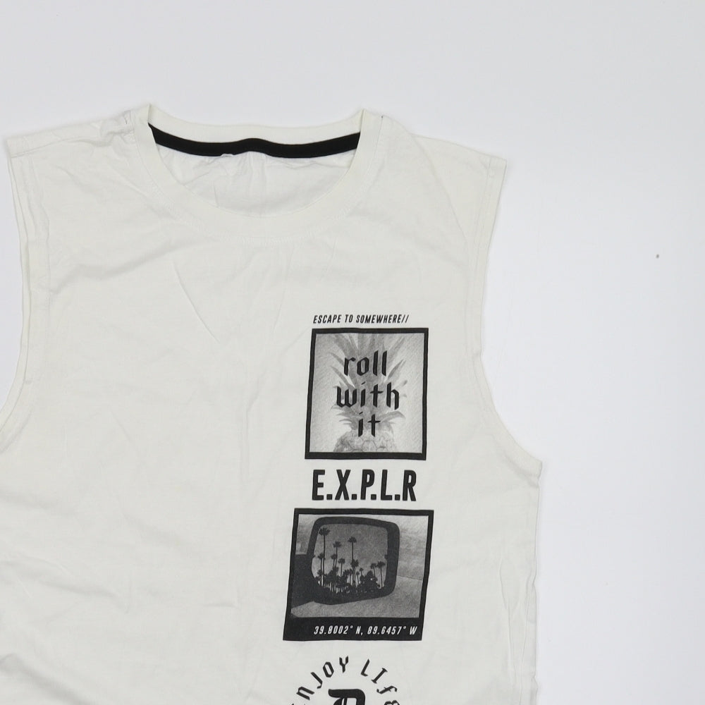 Preworn Mens Ivory    T-Shirt Size S