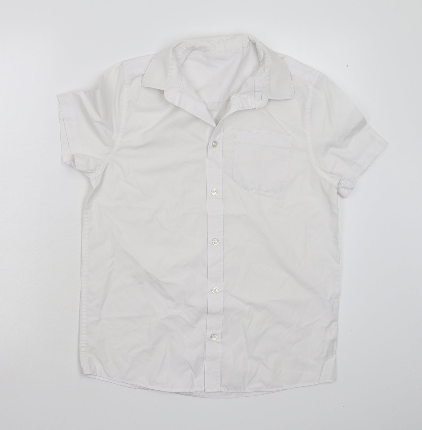 Preworn Boys White   Basic Button-Up Size 12-13 Years