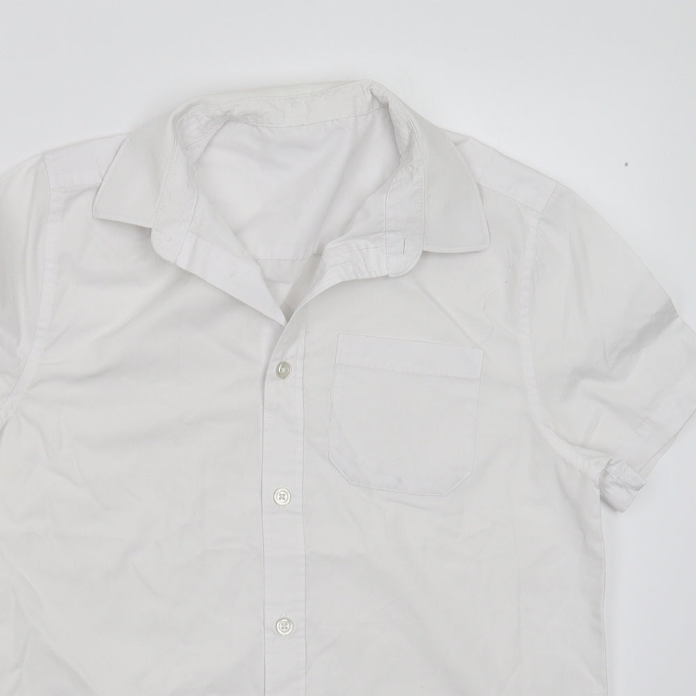Preworn Boys White   Basic Button-Up Size 12-13 Years