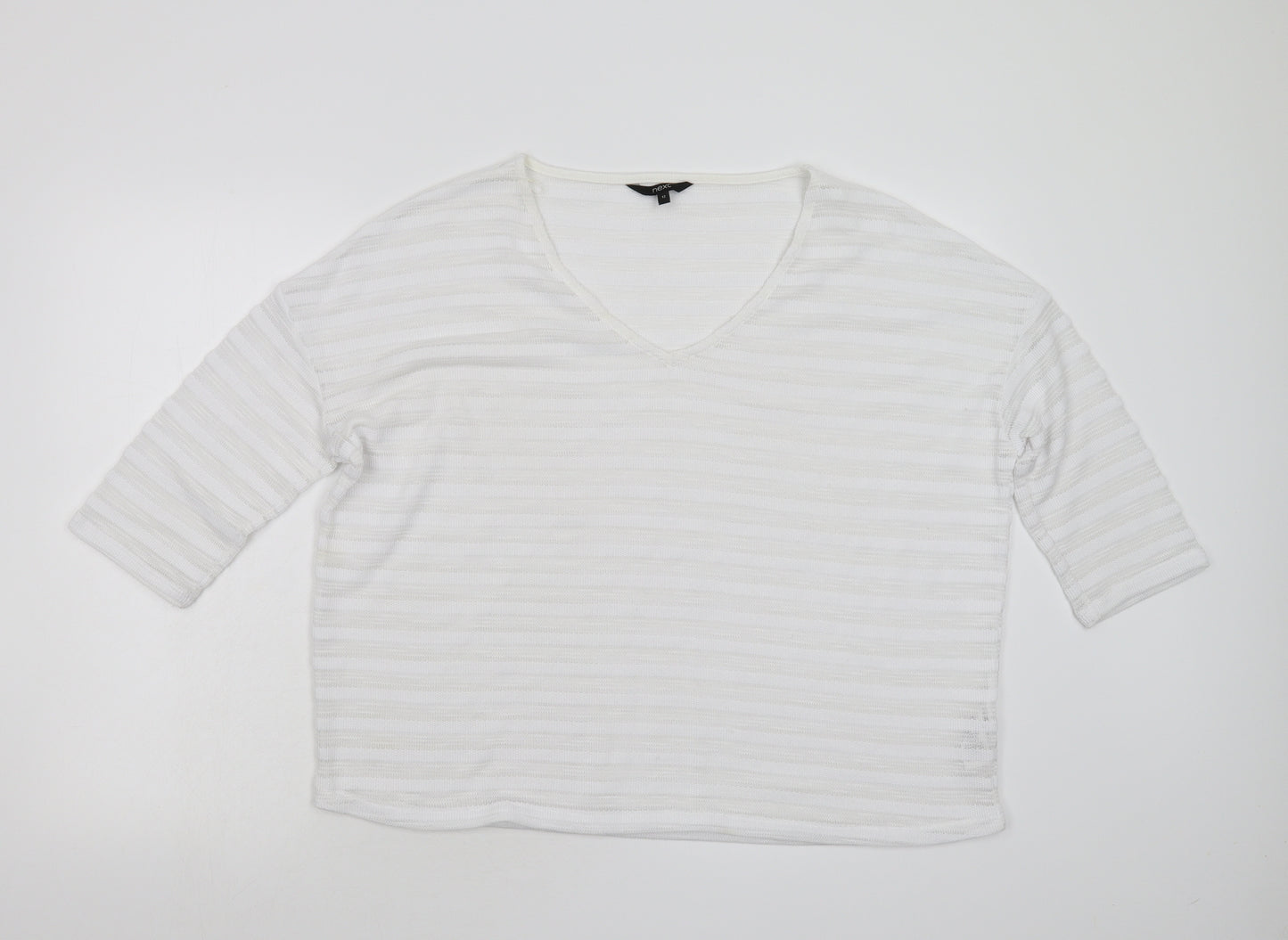 NEXT Womens White  Knit Pullover Jumper Size 12