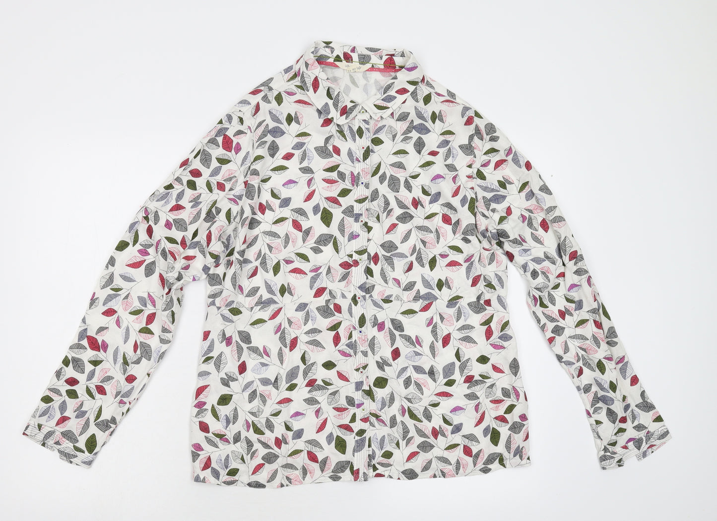 White Stuff Womens Ivory Floral  Basic Blouse Size 14