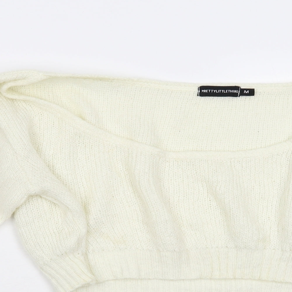 Pretty Little Thing Womens Ivory  Knit Pullover Jumper Size M