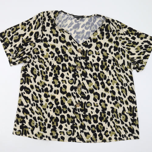 Capsule Womens Multicoloured Animal Print  Basic Blouse Size XL
