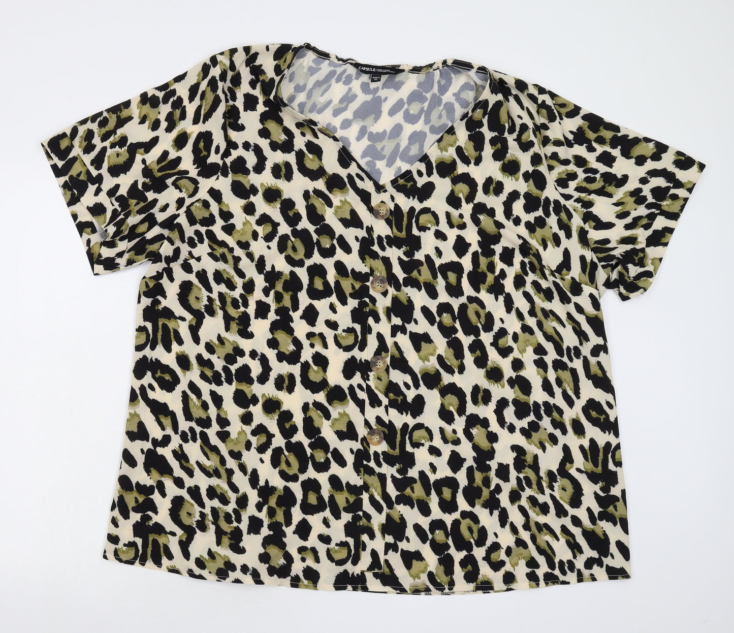 Capsule Womens Multicoloured Animal Print  Basic Blouse Size XL