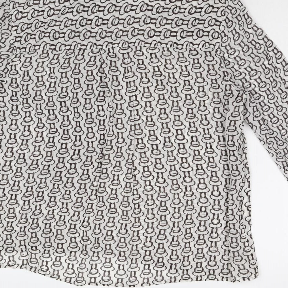 NEXT Womens Multicoloured Geometric  Basic Blouse Size 14  - Pussy Bow