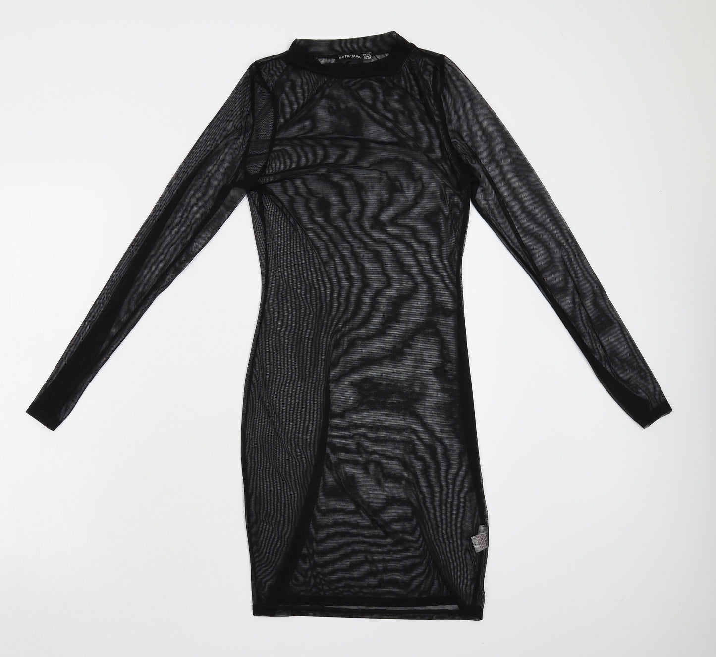 Pretty Little Thing Womens Black   Bodycon  Size 12  - Sheer