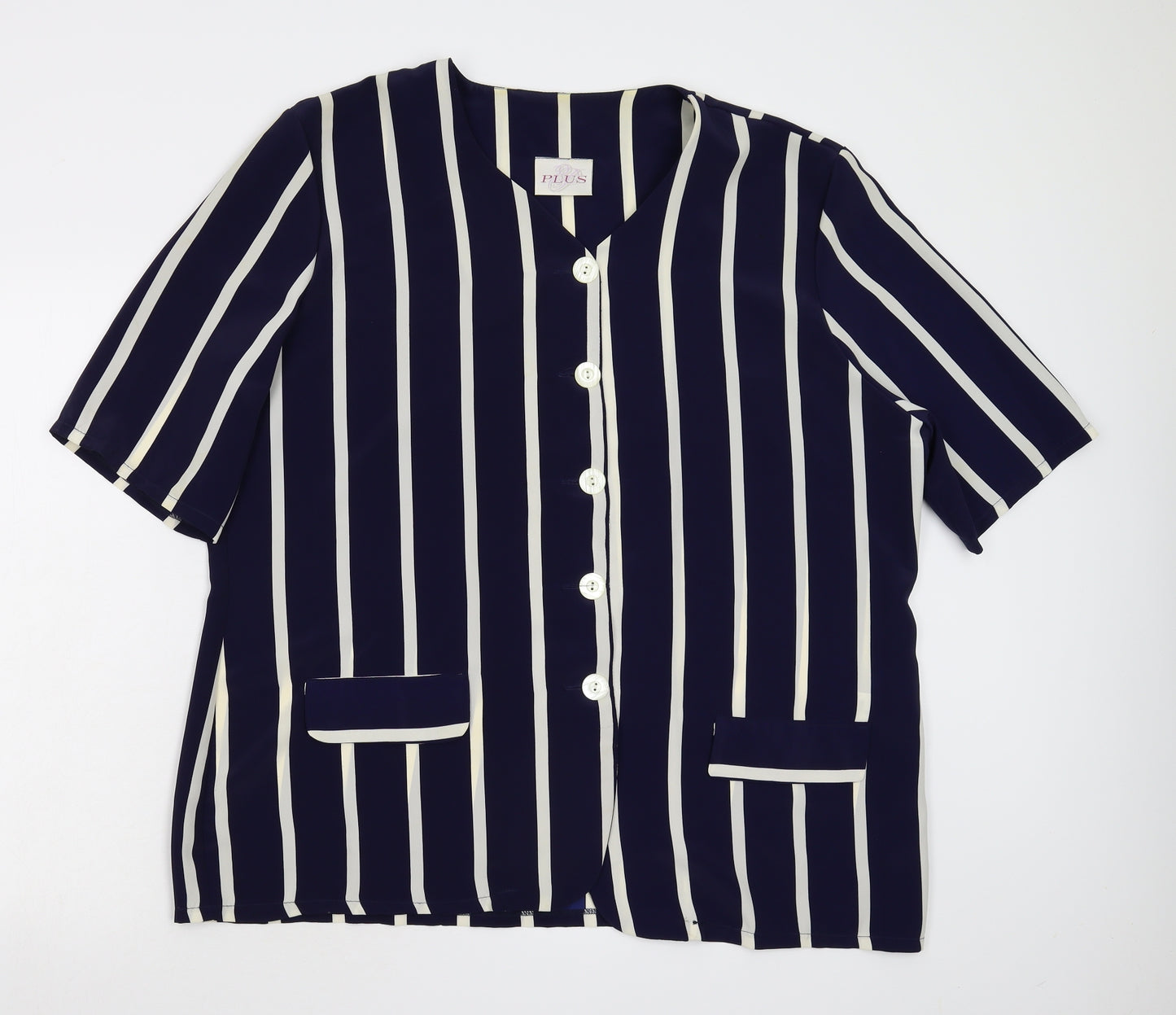 Plus Womens Blue   Basic Blouse Size 24