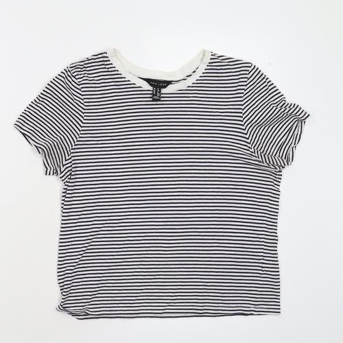New Look Womens Multicoloured Striped  Basic Blouse Size 10