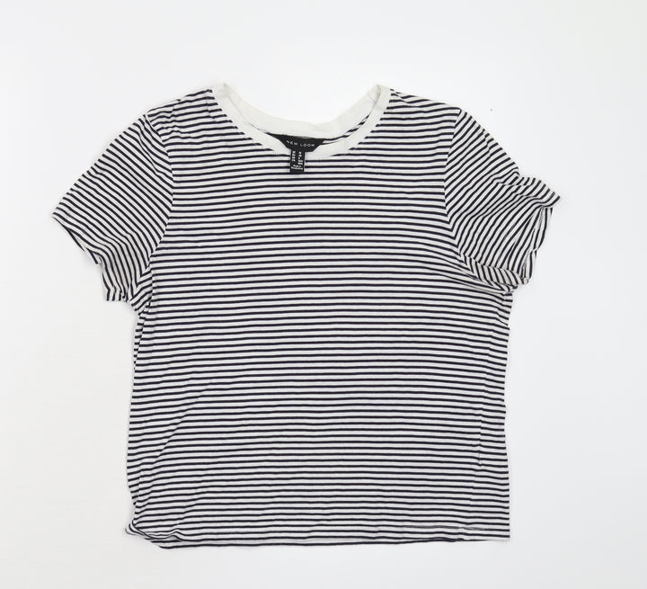New Look Womens Multicoloured Striped  Basic Blouse Size 10