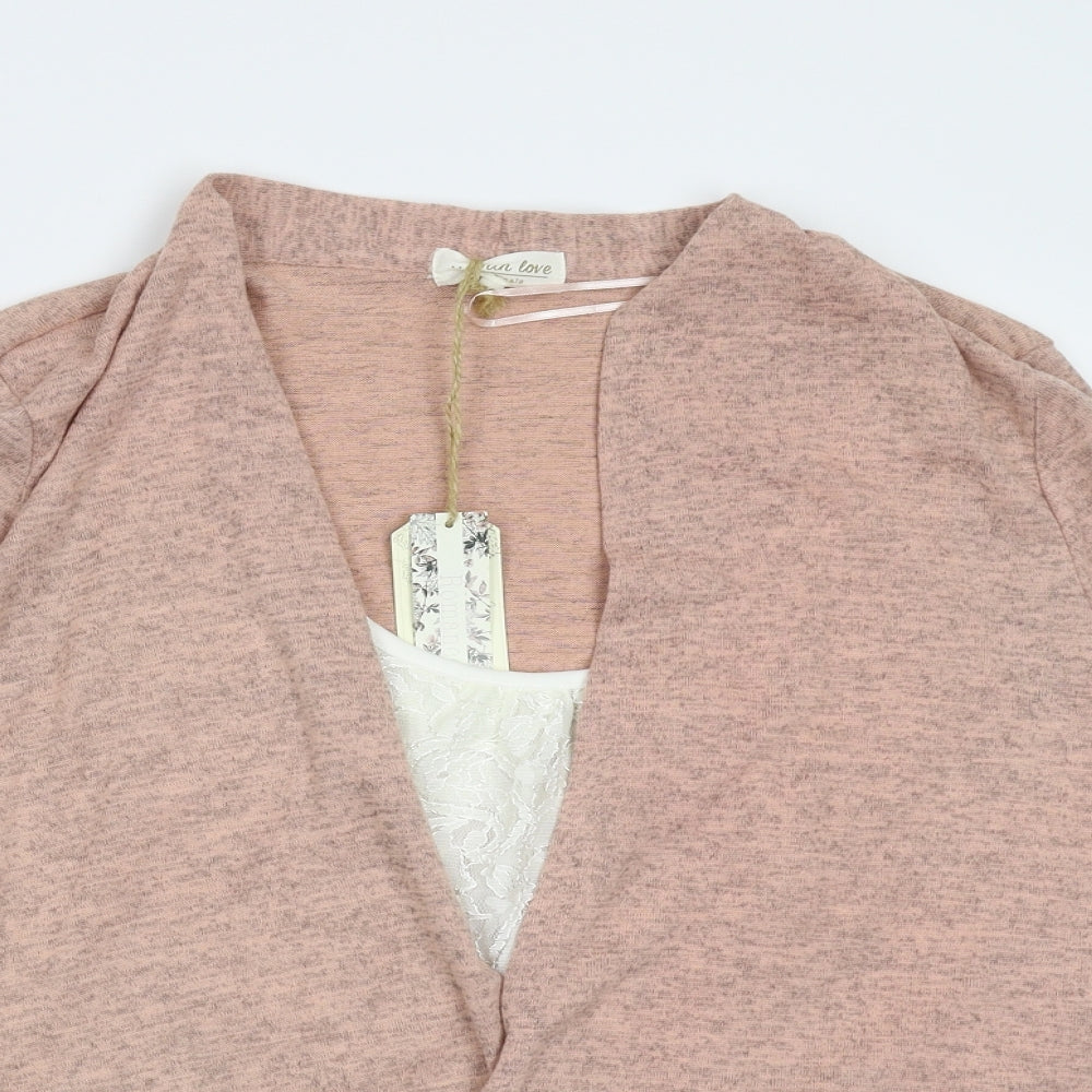 with love Womens Pink  Knit Pullover Jumper Size 18