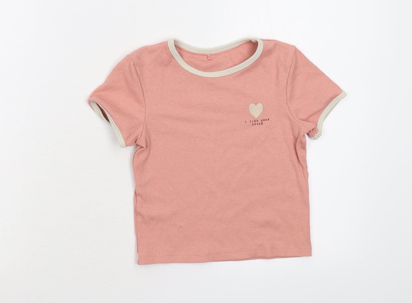 George Girls Pink   Basic T-Shirt Size 6-7 Years