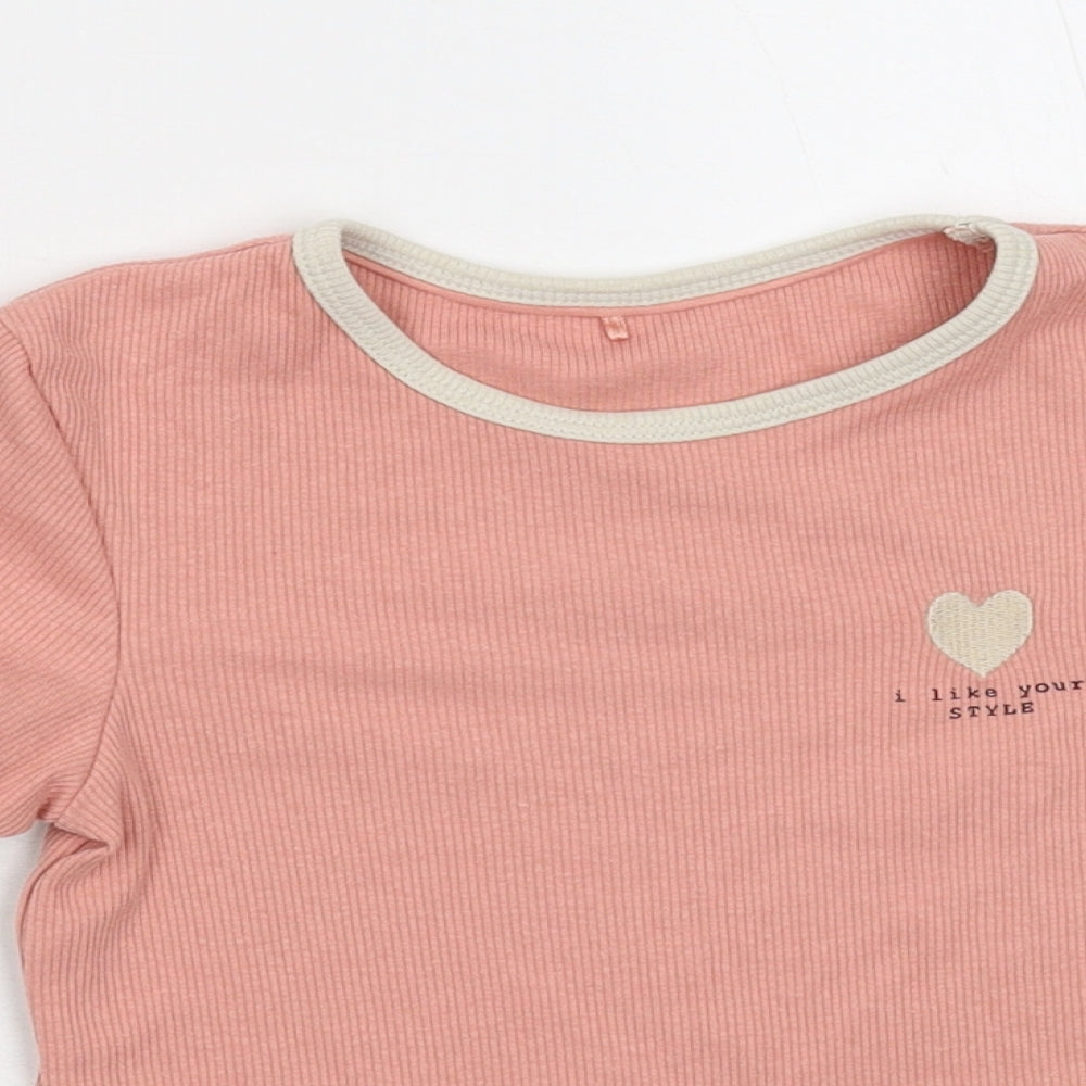 George Girls Pink   Basic T-Shirt Size 6-7 Years