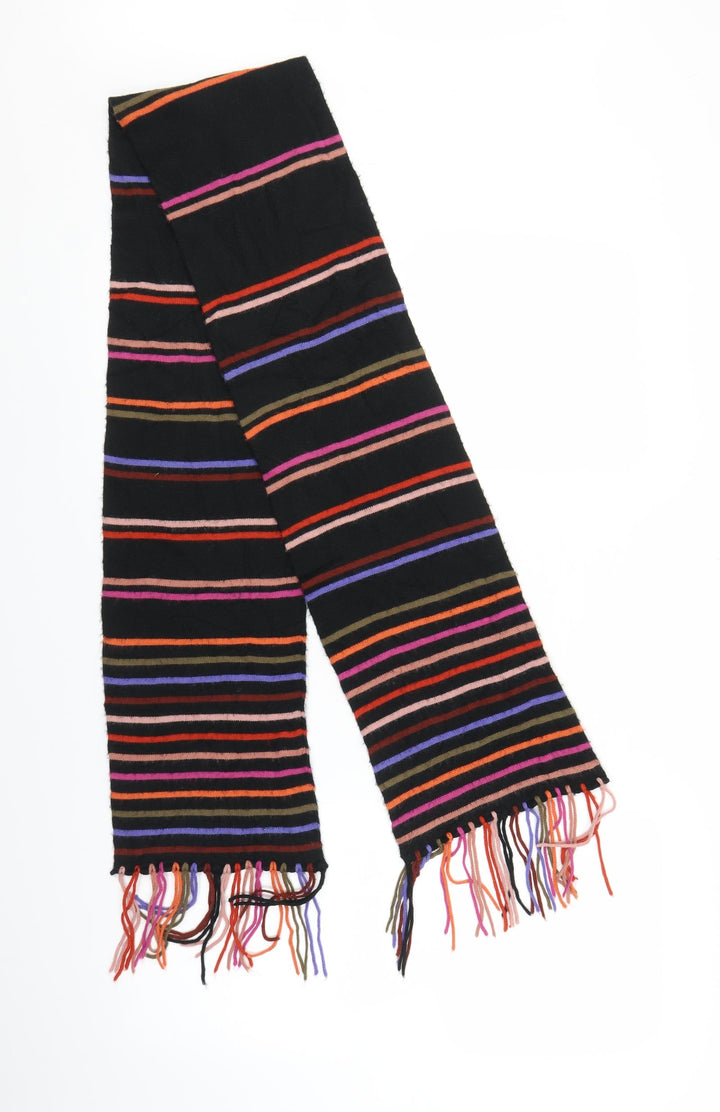 Preworn Unisex Black Striped   Scarf