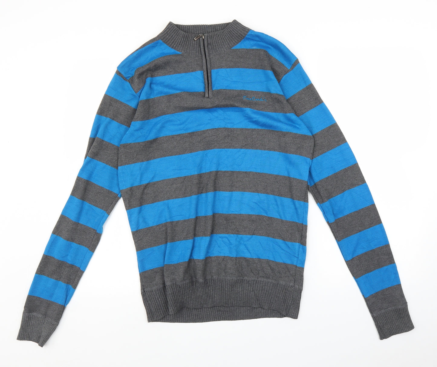 Pierre Cardin Mens Black Striped  Full Zip Sweatshirt Size L