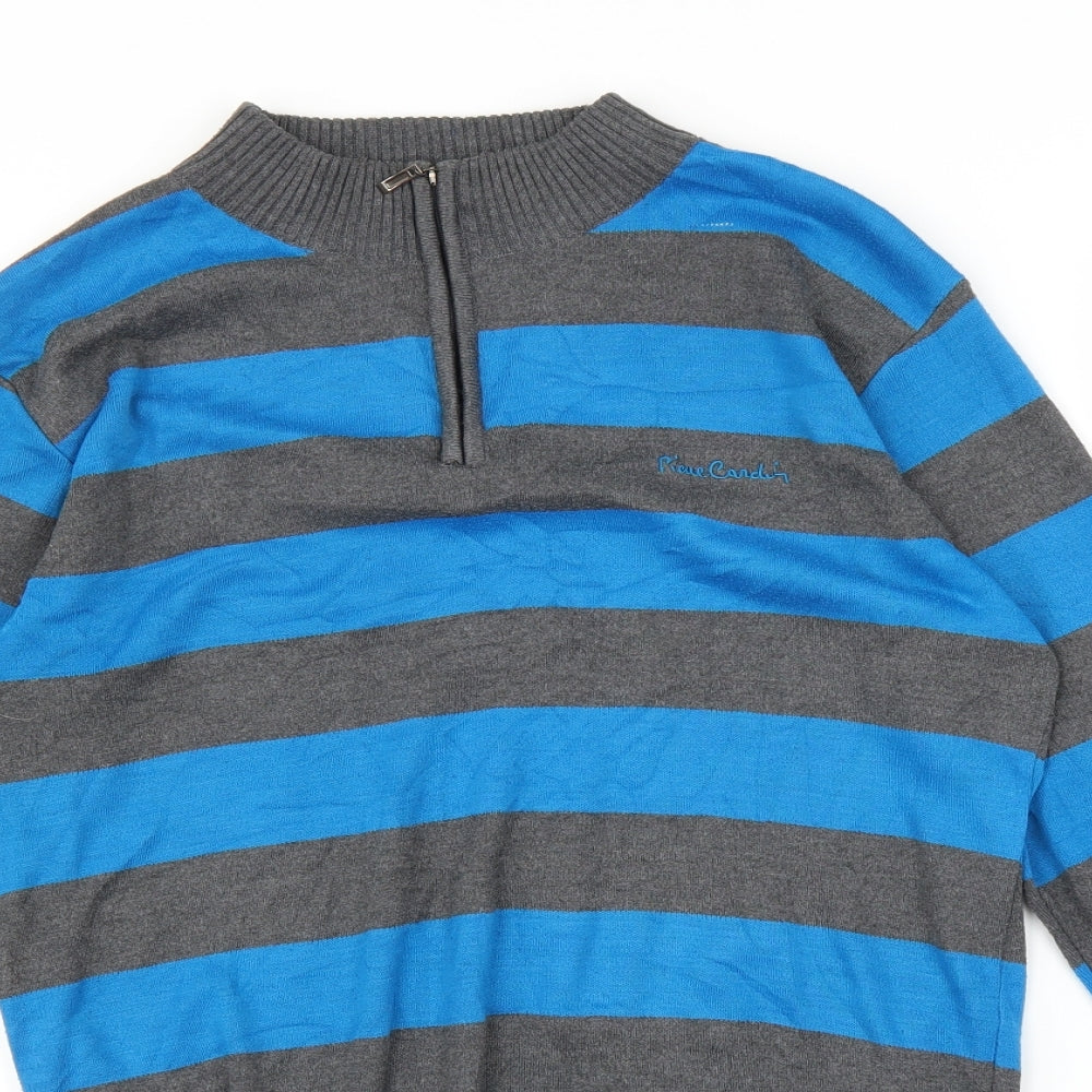 Pierre Cardin Mens Black Striped  Full Zip Sweatshirt Size L