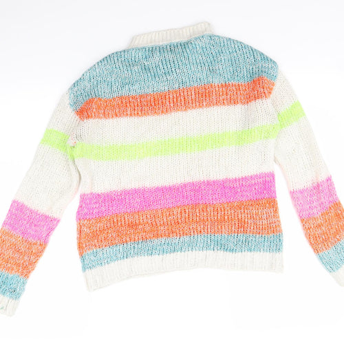 Primark Womens White Striped Knit Pullover Jumper Size XS