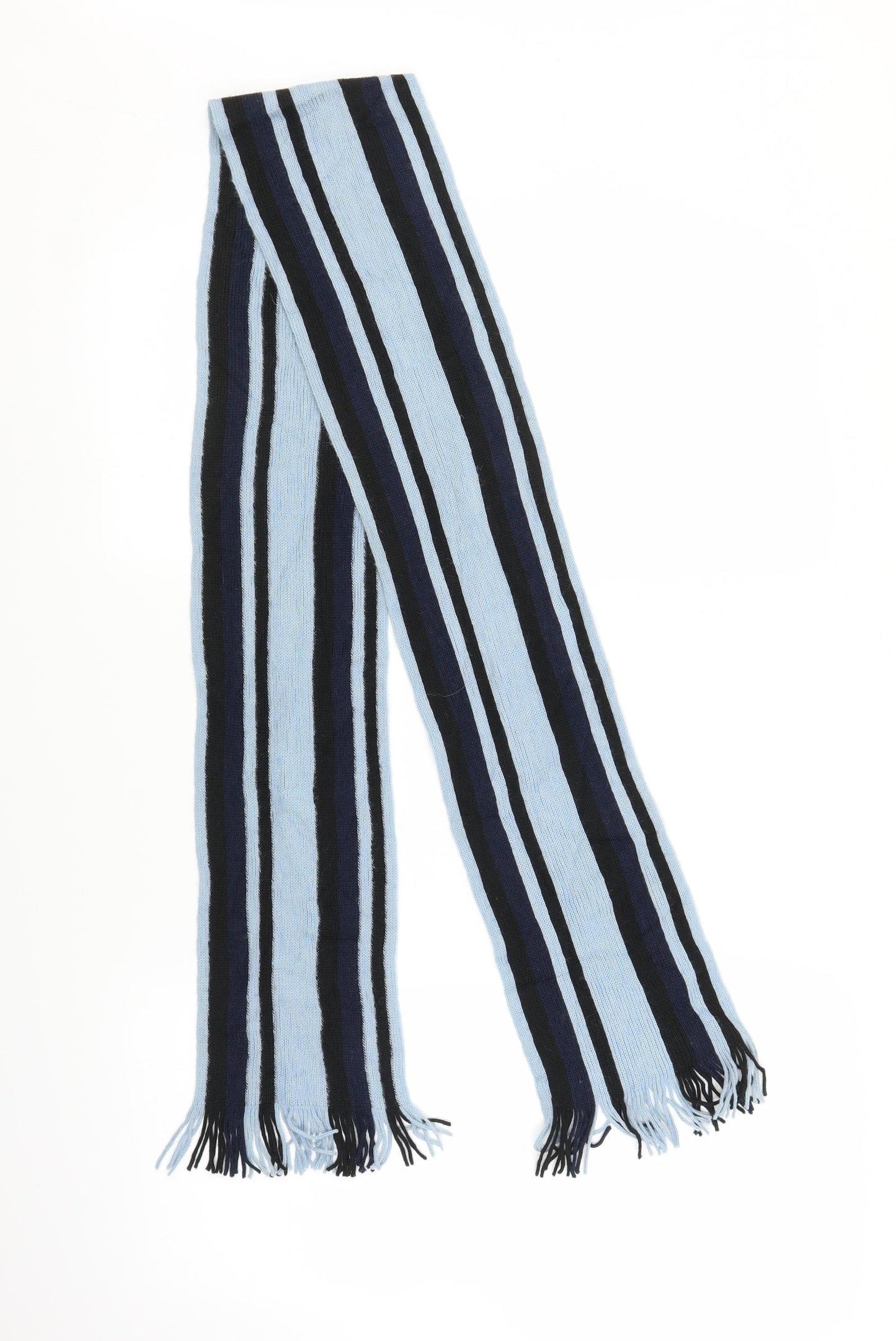 Preworn Unisex Blue Striped   Scarf