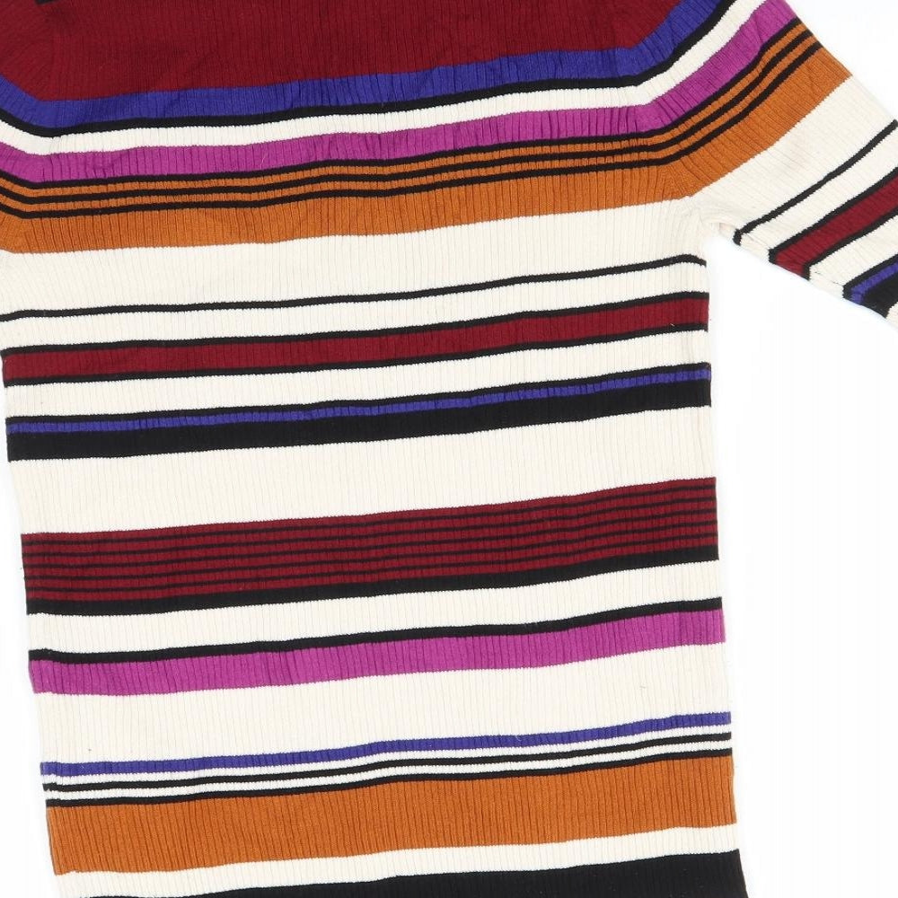 F&F Womens Ivory Striped  Pullover Jumper Size 14