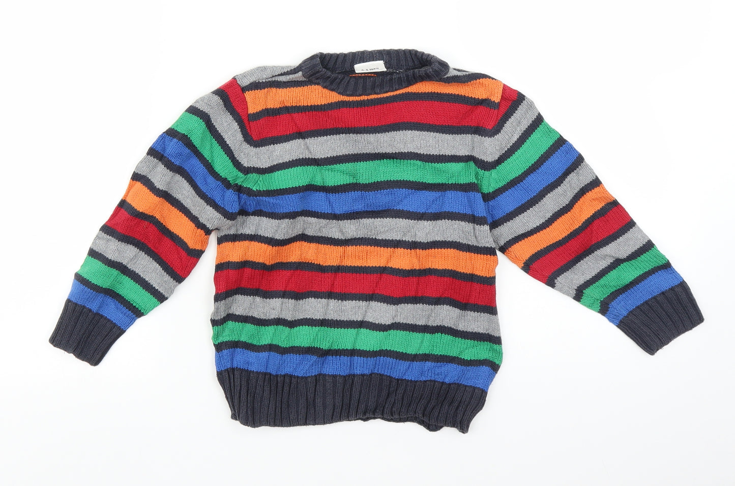 Ladybird Boys Grey Striped  Pullover Jumper Size 4-5 Years
