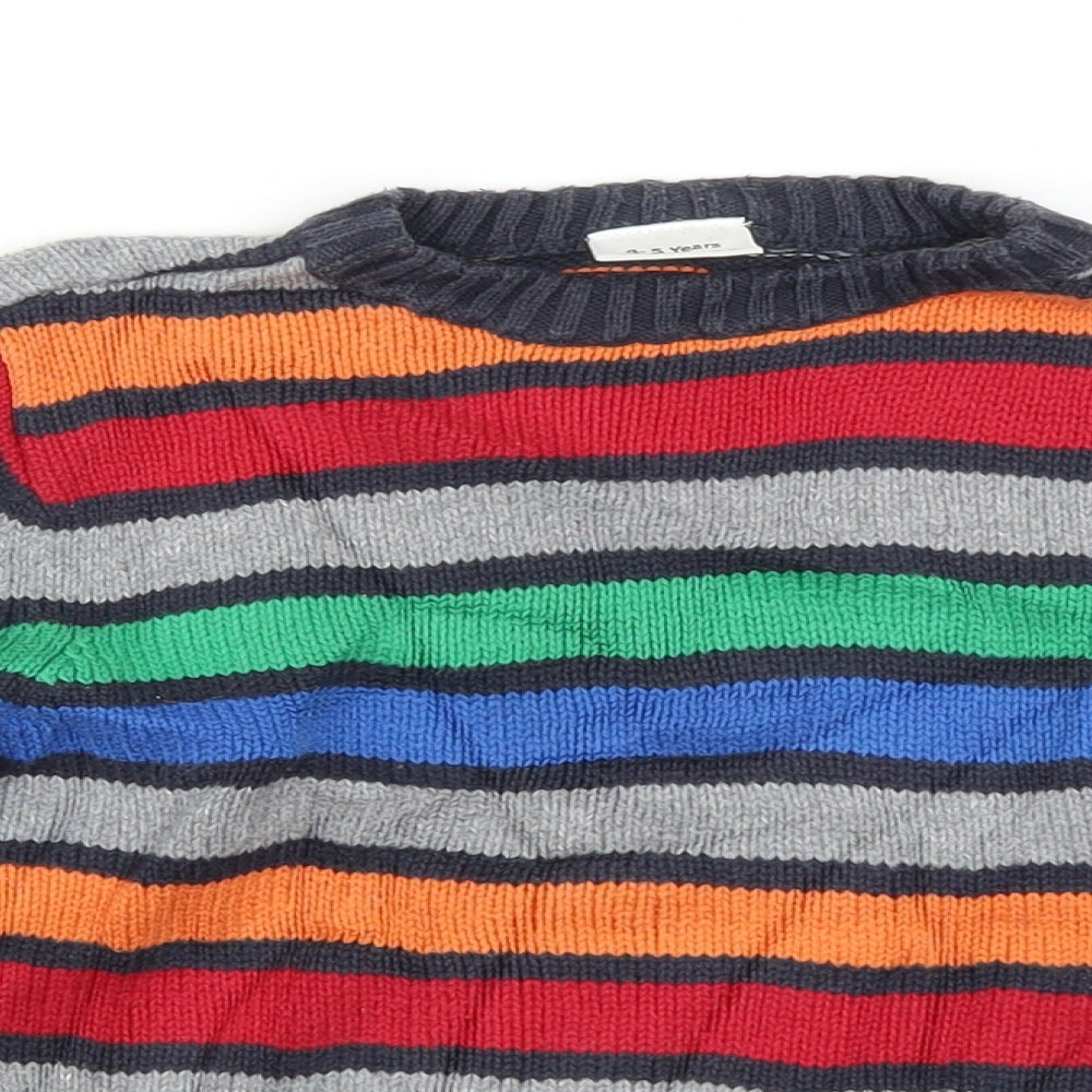 Ladybird Boys Grey Striped  Pullover Jumper Size 4-5 Years