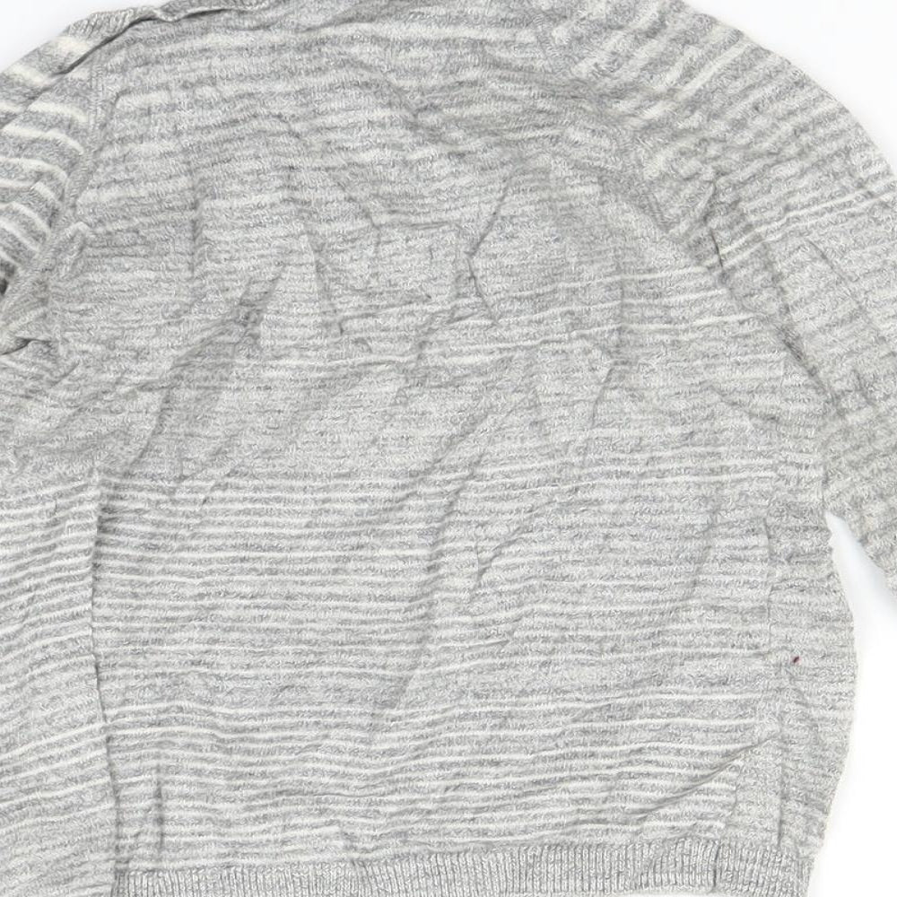 The White Company  Boys Grey Striped  Pullover Jumper Size 3-4 Years
